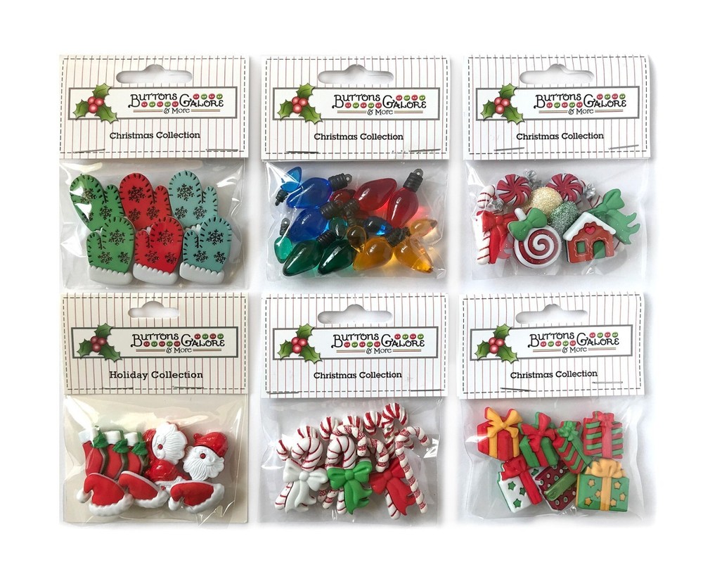 Buttons Galore 50+ Assorted Christmas Theme Buttons for Sewing & Crafts