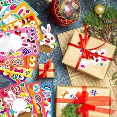 36 PCS Make a Face Stickers for Kids Make Your Own Stickers with Easter Chick…