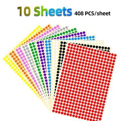 4080 Pcs Small Colored Dot Stickers 1/4″ 3/8″ & 1/2″ Round Circle Stickers Ti…