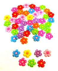 Lot of 50 Multicolor Flower Flatbacks For Crafting – NEW (#15)