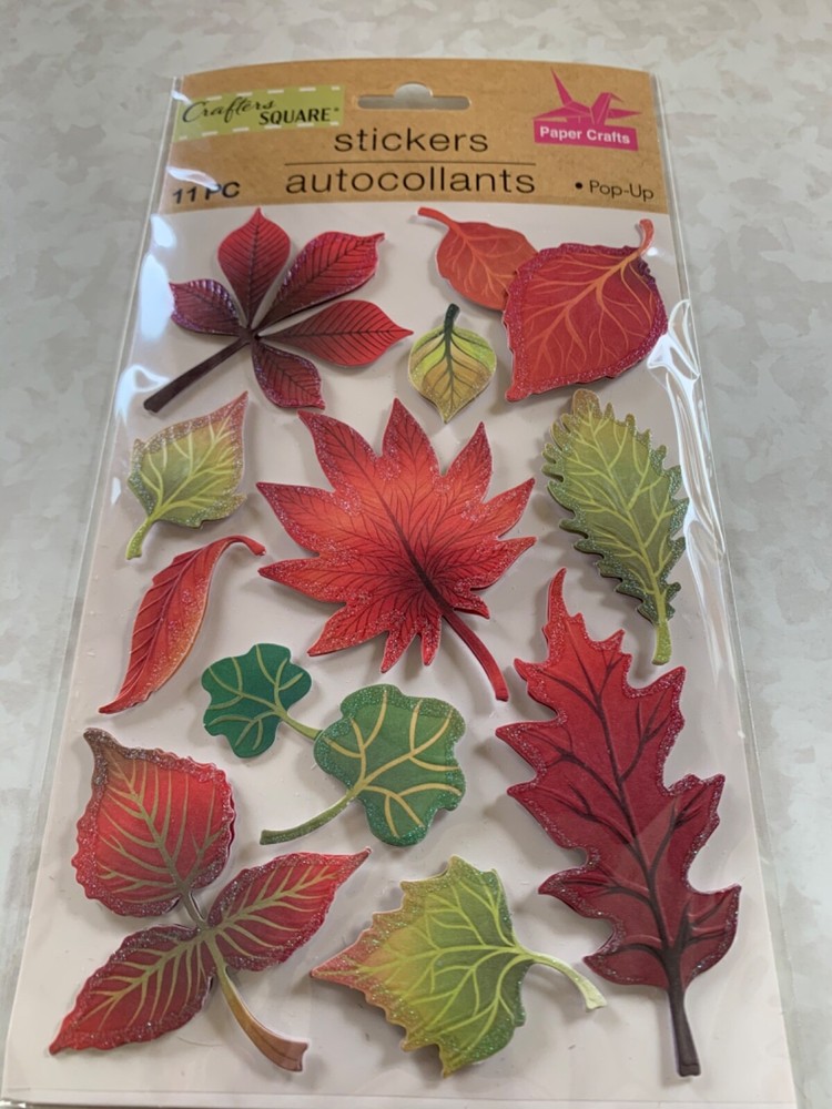 ADHESIVE COLORFUL THICK FALL LEAF SHAPES FALL LEAVES VARIOUS SIZES 3D 11pcs #3