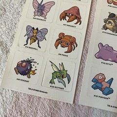 Vintage Sandylion Bug Normal Poison Fire & Water Element Pokemon Stickers