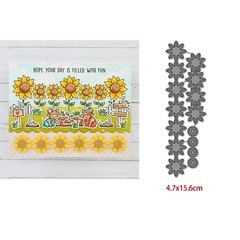 Happy sunny sunflower border edge metal cutting dies cut cutter die