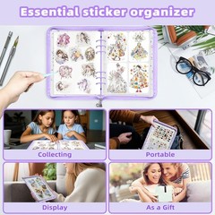 Sticker Storage Organizer,Sticker Organizer Binder Reusable Sticker Book Coll…