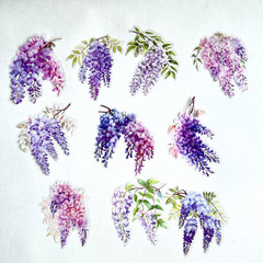 Purple Lilac Stickers Summer Junk Journal Collage Scrapbooking