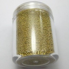 50Gram Light Gold Glass Micro Beads Microbeads No-hole Embellishment+Storage Box