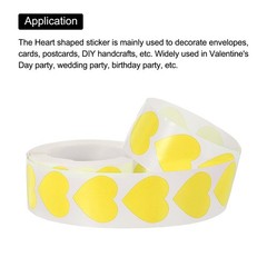 Heart Shaped Sticker 1″ Self-Adhesive Love Label Yellow 1000 Pcs