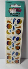 Vintage Sandylion Sun Moon Shooting Stars Celestial Stickers Prismatic 90s NEW