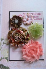 APRICOT BROWN & GREEN Mix & Blend – Fabric Organza 3 Pack Flower 30-60mm N4 NJC