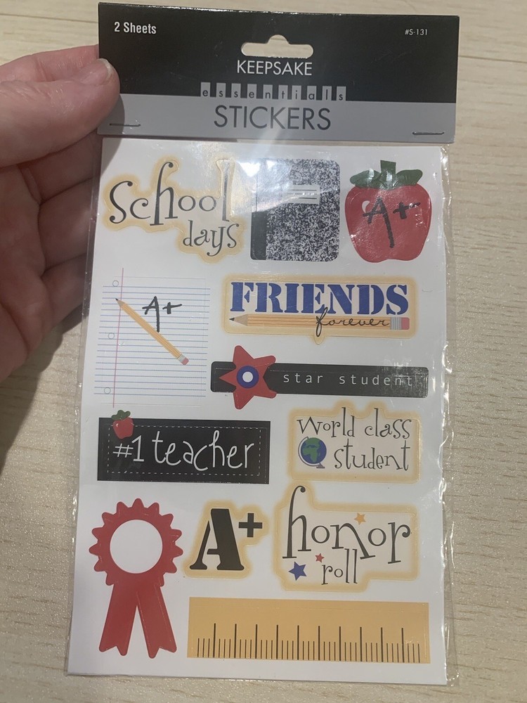 NEW Essentials School Days Keepsake Stickers 2 sheets acid/lignin free