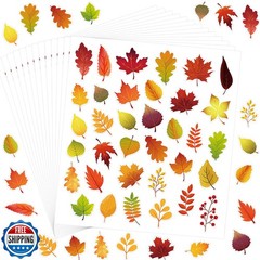 Wonmon 700 PCS Fall Leaves Stickers for Kids, Assorted Thanksgiving Maple Lea