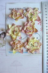 Wild PEACH ORCHID & ROSE Mix – 3 x 2 Each Flowers PAPER 50-55mm Manor H ConA