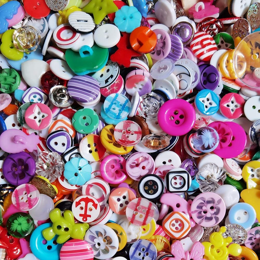 Chenkou Craft Random 100pcs Small Plastic Buttons DIY Sewing Craft Accessory …