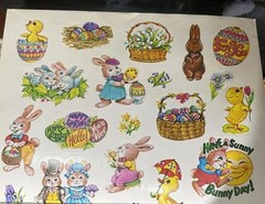 Vintage 1985 Scholastic Easter Holiday Stickers 1 Sheet. Bunny’s Eggs 16×11