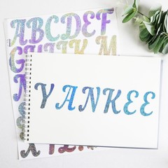 10 Sheets Letter Stickers, 2 Inch Self-Adhesive Cursive Vinyl Alphabet Number