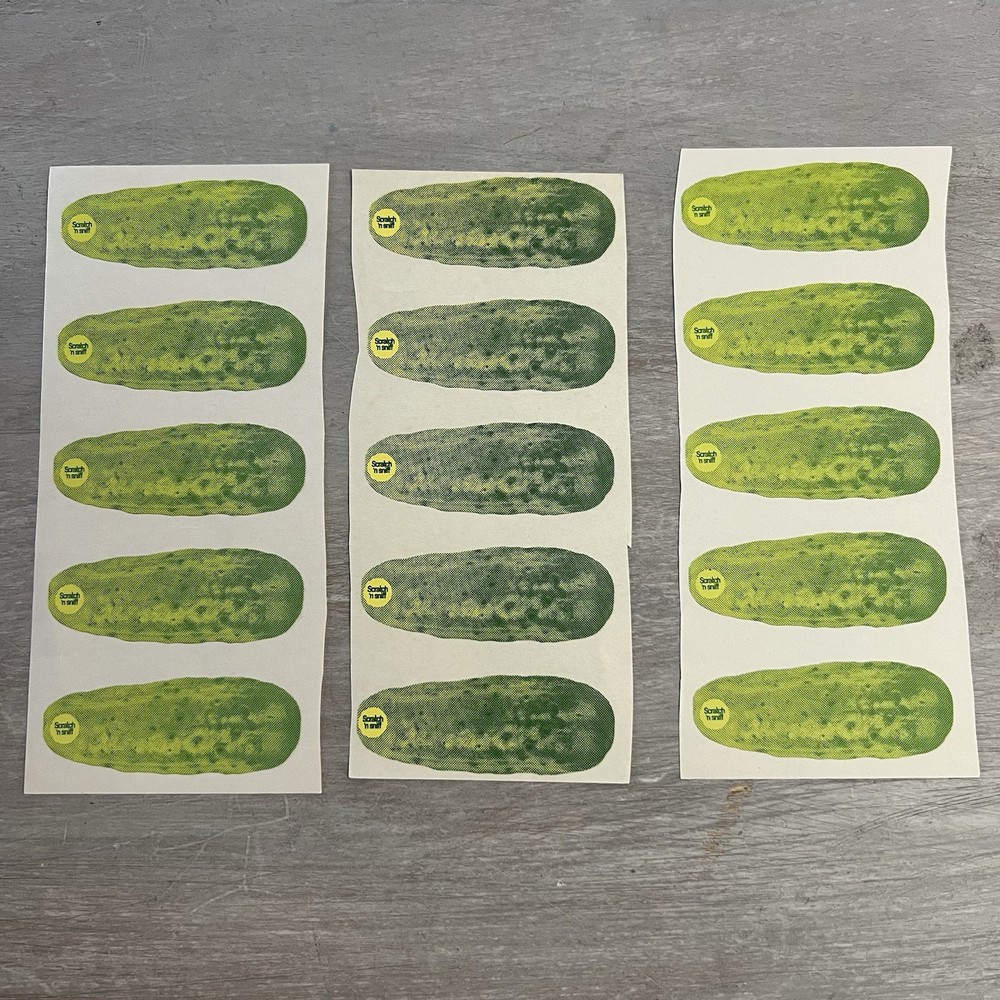 Vintage 3M/Mello Smello Sniff Stickers – Dill Pickle 15 Total – Great Cond/Scent