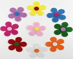 100 Adhesive Felt Flowers – 1.5″ Fabric Stickers in Assorted Colors for DIY Craf