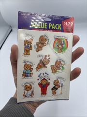 1981 Hallmark Teddy Bear Keeping In Touch Greetings Stickers Sealed 8 Sheets