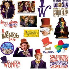 WILLY WONKA AND THE CHOCOLATE FACTORY VARIETY DIE CUT VINYL 50 CT STICKER PACK