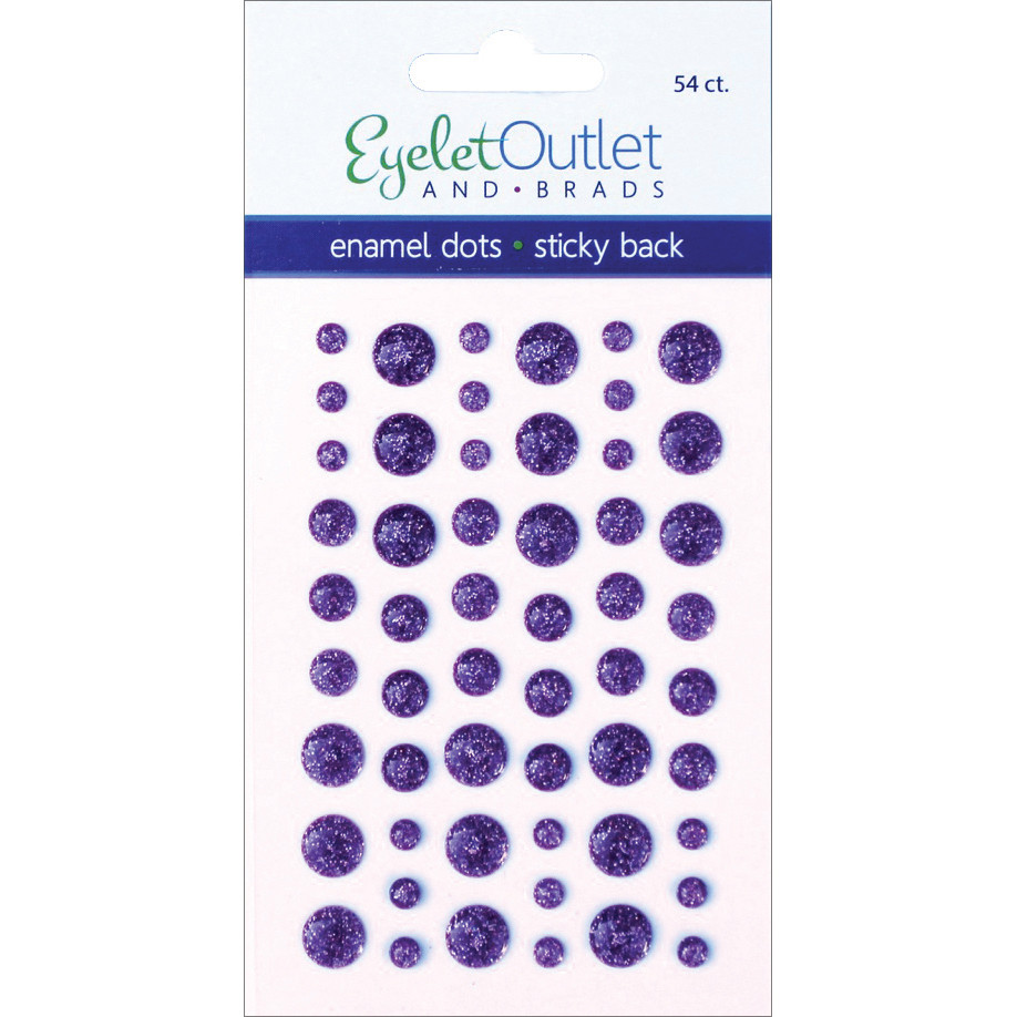 Eyelet Outlet Adhesive-Back Enamel Dots 54/Pkg-Glitter Violet, EN54-E19C