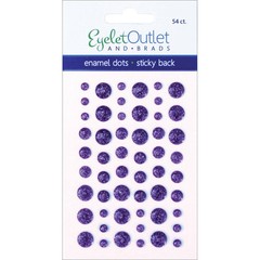 Eyelet Outlet Adhesive-Back Enamel Dots 54/Pkg-Glitter Violet, EN54-E19C