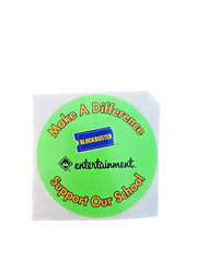 Vintage Blockbuster Entertainment Company Support Our Schools Neon Green Sticker