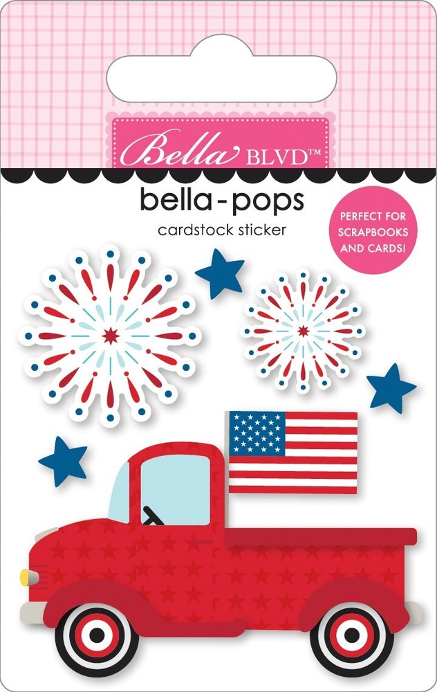 Bella Blvd Bella-pop 3D Cardstock Sticker Parade July 4 Vintage Truck Fireworks