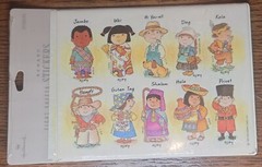 Hallmark Foreign American English Japanese Chinese Children Kids Stickers Lot