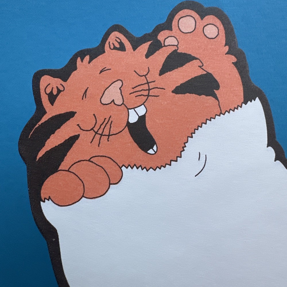 Vintage 80s Note Stationery Paper Sheets Orange Cat Out Of The Bag