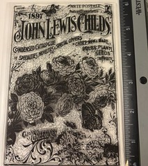 Clear stamp, Vintage design, Seed packet, script, flowers, scrapbook, card makin