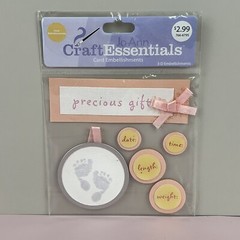 JoAnn Craft Essentials 3D New Baby Girl Dimensional Embellishments Footprint New