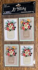La Petites By Paper Studio Flowers In Vase Jar Wild & Free 3D Scrapbook Stickers