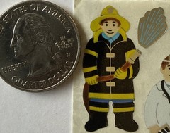 METALLIC FIRST RESPONDER Stickers(7pc)Sandylion•Police •Fireman•Doc•Card Making