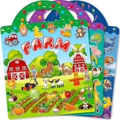 iGetooy Reusable Sticker Books for Toddlers 1-3, 3 Sets Sticker Books for Toddle