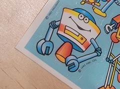 Vintage 1985 80’s Hallmark Cards Inc ROBOT Mini Sticker Sheet RARE!