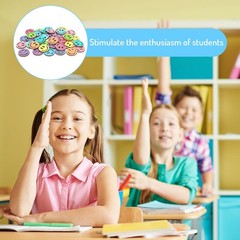 Glitter Smile Extra Tokens Reward Jar 45 PCS Happy Face Wooden Cutouts Classroom