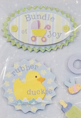 Studio 112 Newborn Baby Boy Stickers Dimensional Pastel Blue Scrapbooking Crafts