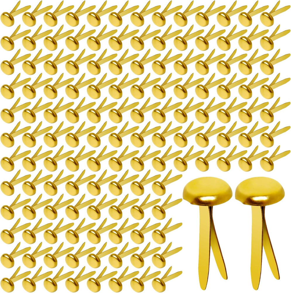 Paper Brass Fasteners, 3/4-Inch Metal Brass Brads Round Brads for Paper Crafts M