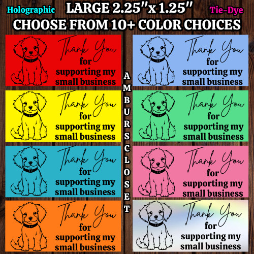 50 THANK YOU STICKERS 2.25″ LABELS SEALS REVIEW SHOP SCRATCH RESISTANT DOG PETS