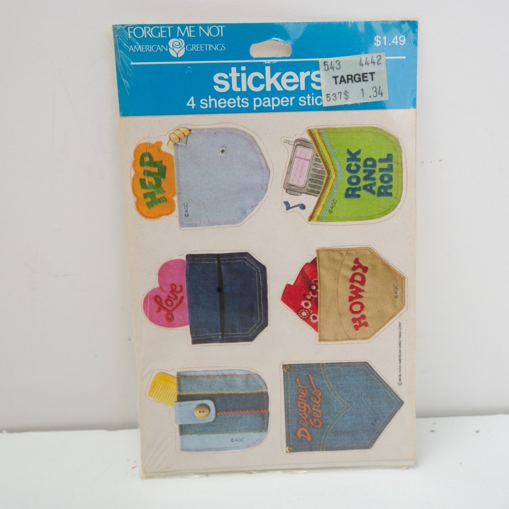 1983 AGC Pockets Stickers Designer Jeans Pocket Original Unopened Package USA
