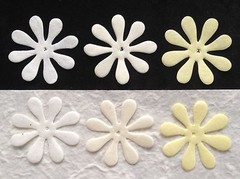 10 Flowers Ivory petals Cream off white Flower Handmade mulberry paper Wedding