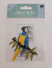 RARE Jolee’s Large Blue & Yellow Parrot Tropical Bird Scrapbooking Embellishment