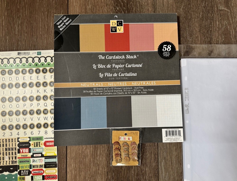 Scrapbooking Bundle 12×12 Size-Photo Holders, Cardstock,Stickers,etc.