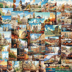 50/100PCS Mix World Famous Buildings Travel City Stickers Landmark Landscape Dec