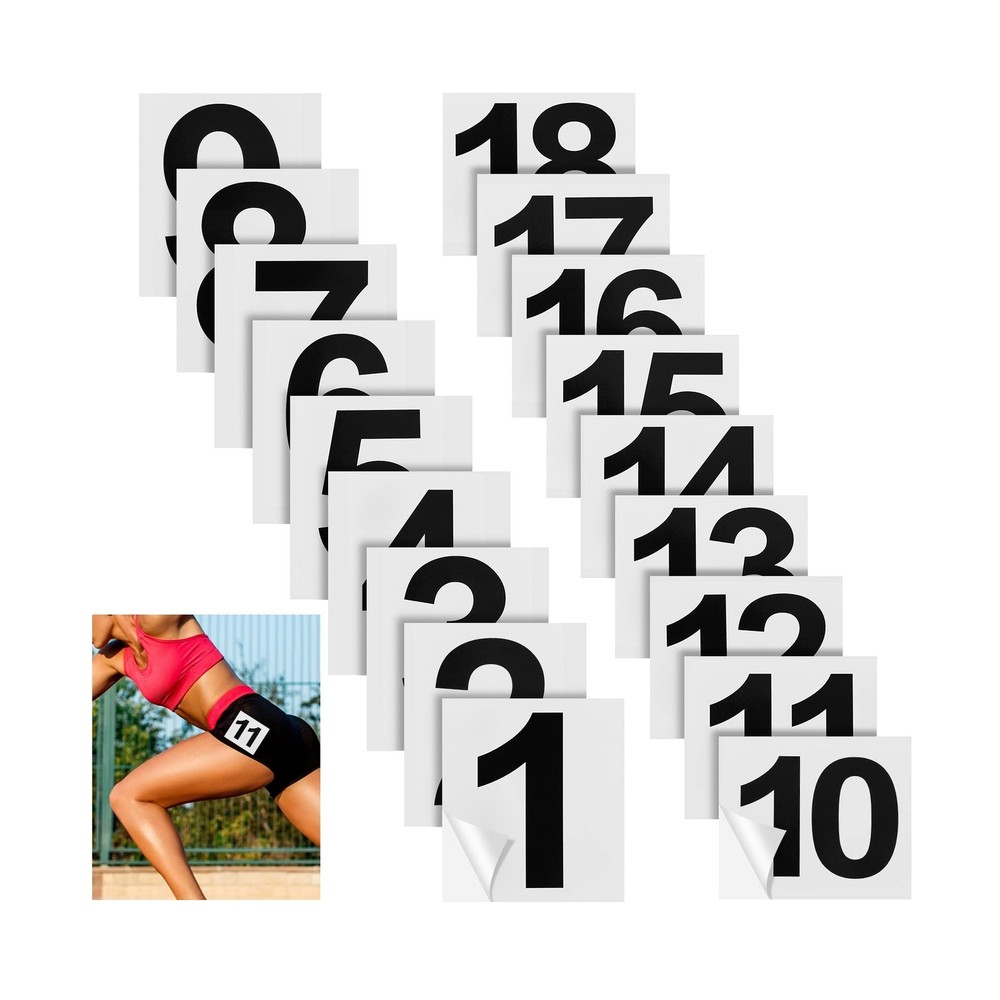 Jexine 450 Pcs 1-18 Athletes Hip Numbers 25 Set Each in Sequence 1 thru 18 Tr…