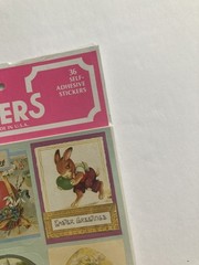 VINTAGE Eureka Paper Magic Group Victorian Easter Postcard Stickers NIP NOS