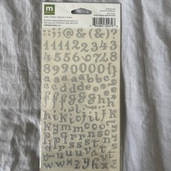 Making Memories Creative Letters Stickers 93 Diva Shimmer Alpha Silver 32479