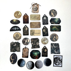 Celestial Moon Goddess Stickers Collage Junk Journal Scrapbooking Cardmaking