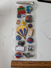 Recollections Signature Various Stickers Luggage Passport Camera Boat Train Maps