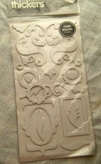 NEW THICKERS CHIP BOARD STICKERS American Crafts Accents Shapes Frames WHITE